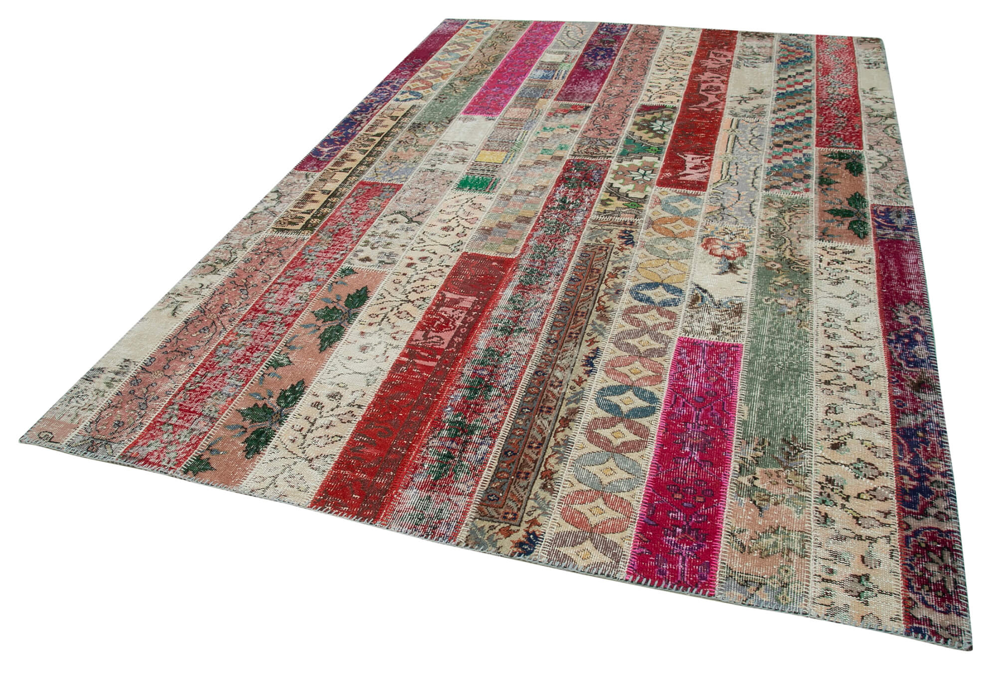 Handmade Patchwork Rug - Kirk Yama Grey Cotton Wool Area Rug 6'8''x10'1''