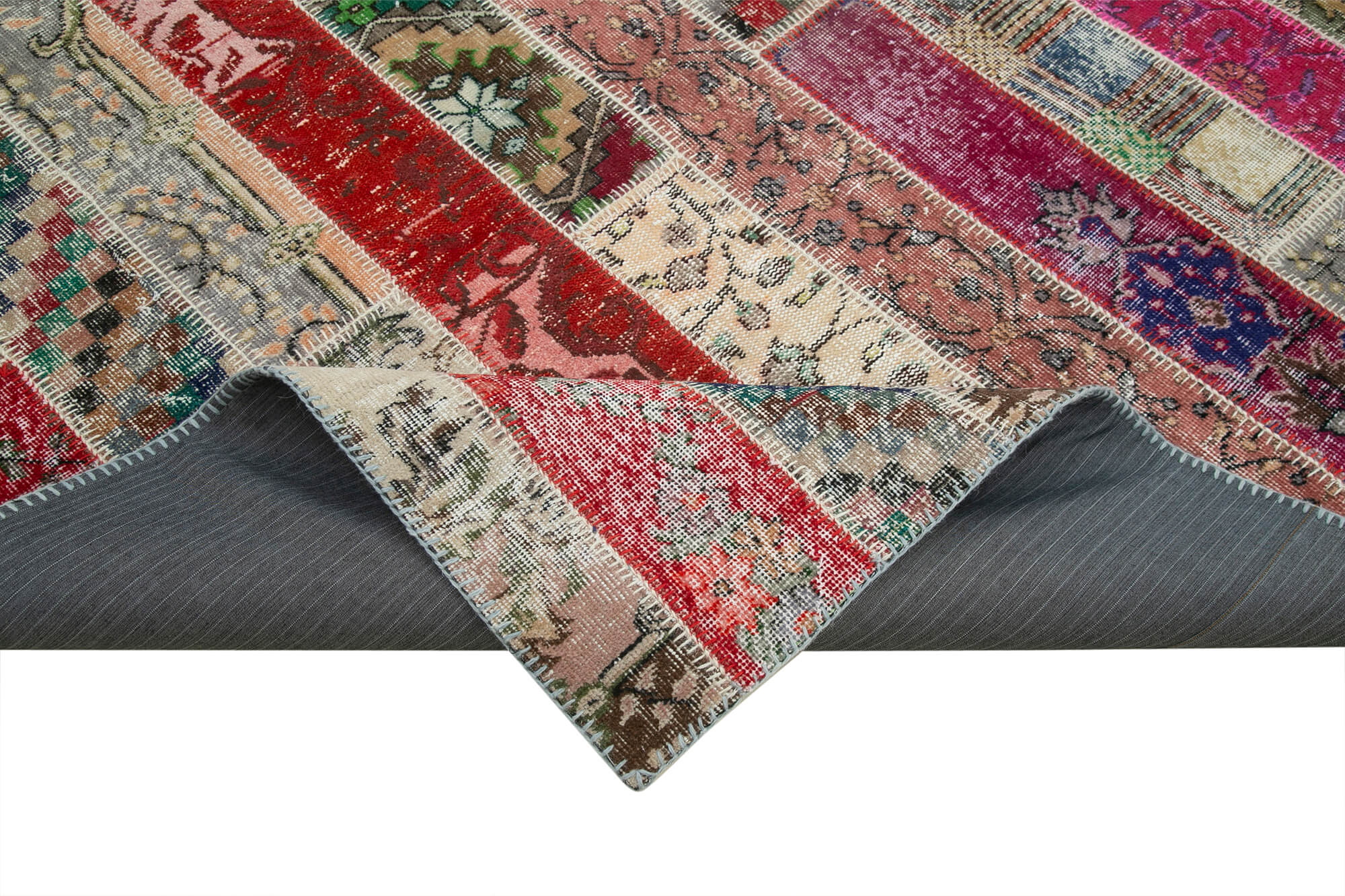 Handmade Patchwork Rug - Kirk Yama Grey Cotton Wool Area Rug 6'8''x10'1''