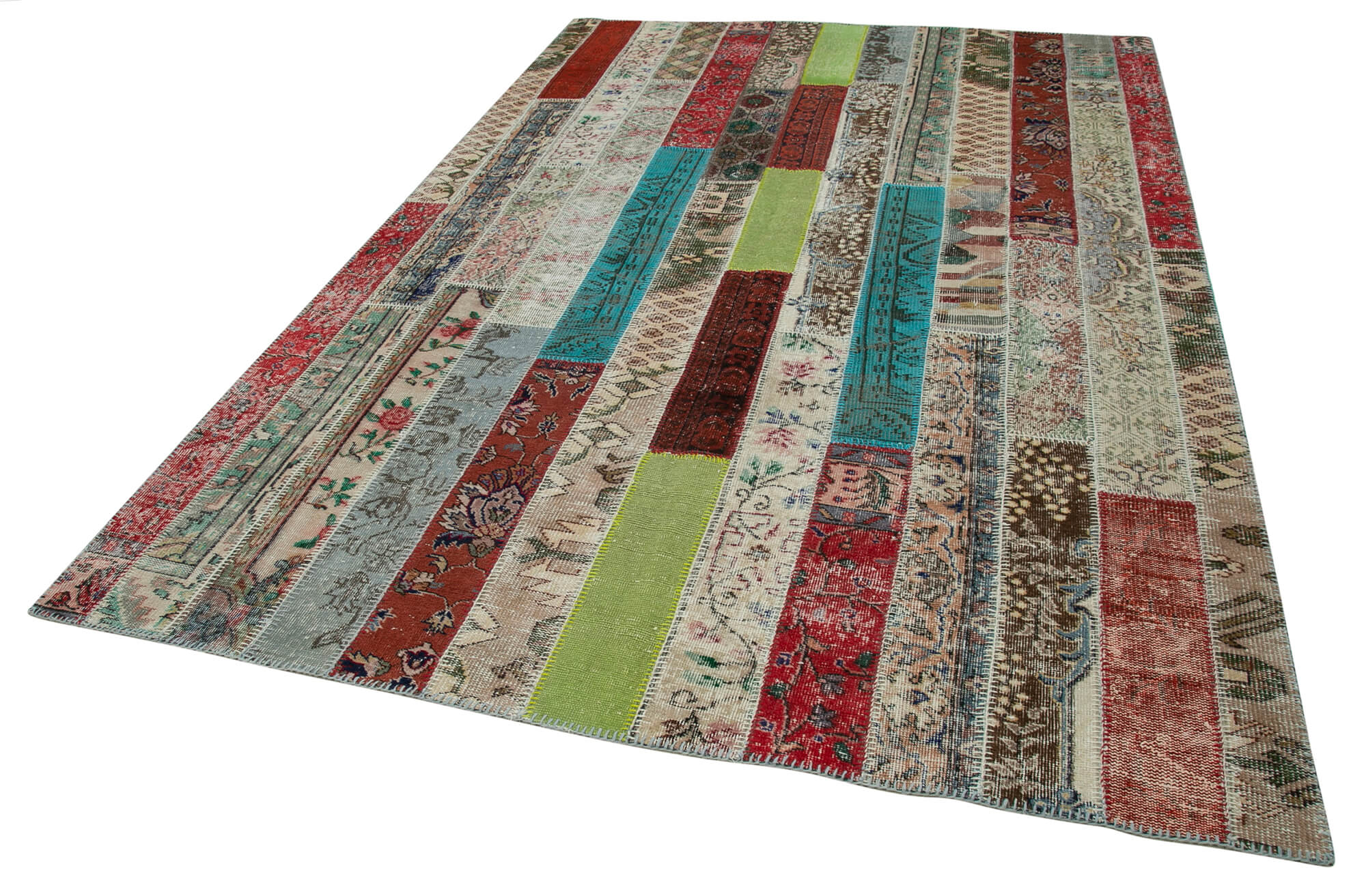 Handmade Patchwork Rug - Kirk Yama Grey Cotton Wool Area Rug 6'8" x 10'1"