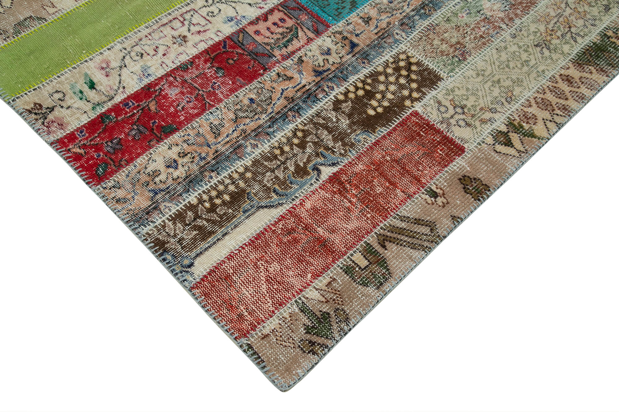 Handmade Patchwork Rug - Kirk Yama Grey Cotton Wool Area Rug 6'8" x 10'1"