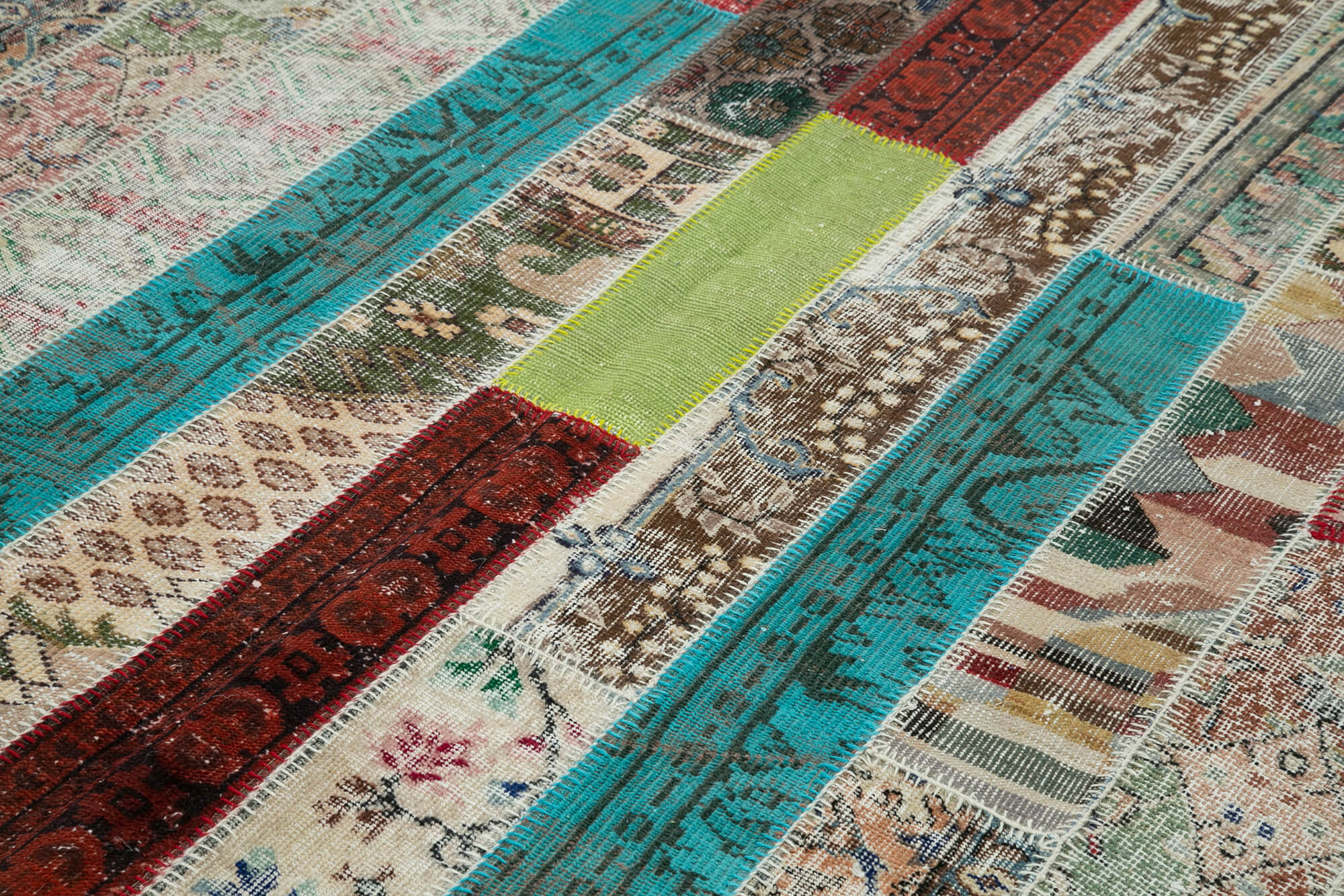 Handmade Patchwork Rug - Kirk Yama Grey Cotton Wool Area Rug 6'8" x 10'1"