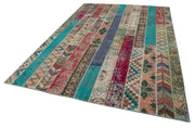 Handmade Patchwork Rug - Kirk Yama Grey Cotton Wool Carpet 6'8''x10'0''