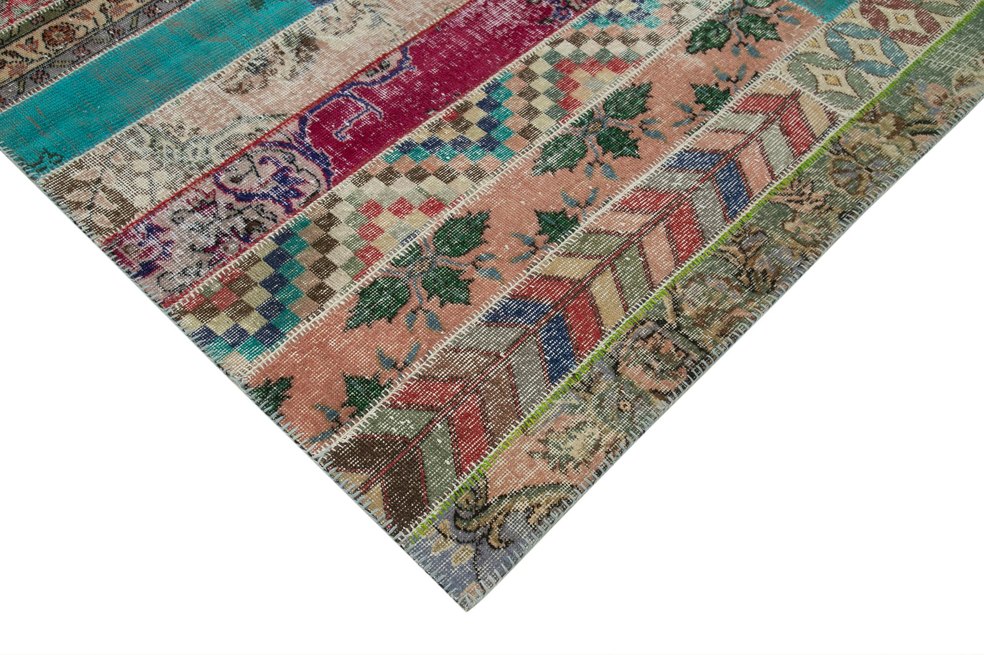 Handmade Patchwork Rug - Kirk Yama Grey Cotton Wool Carpet 6'8''x10'0''