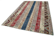 Handmade Area Rug – Grey Patchwork Carpet 6'8''x10'1'' Cotton Wool Durable Floor Covering