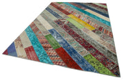 Handmade Patchwork Rug - Kirk Yama Grey Cotton Wool Area Rug 6'8''x10'0''
