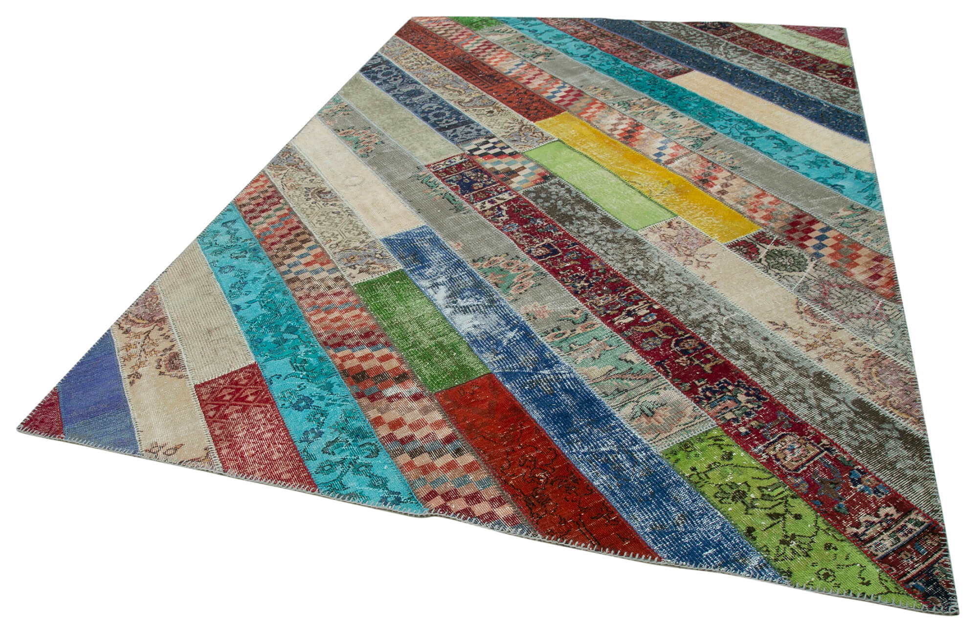 Handmade Patchwork Rug - Kirk Yama Grey Cotton Wool Area Rug 6'8''x10'0''