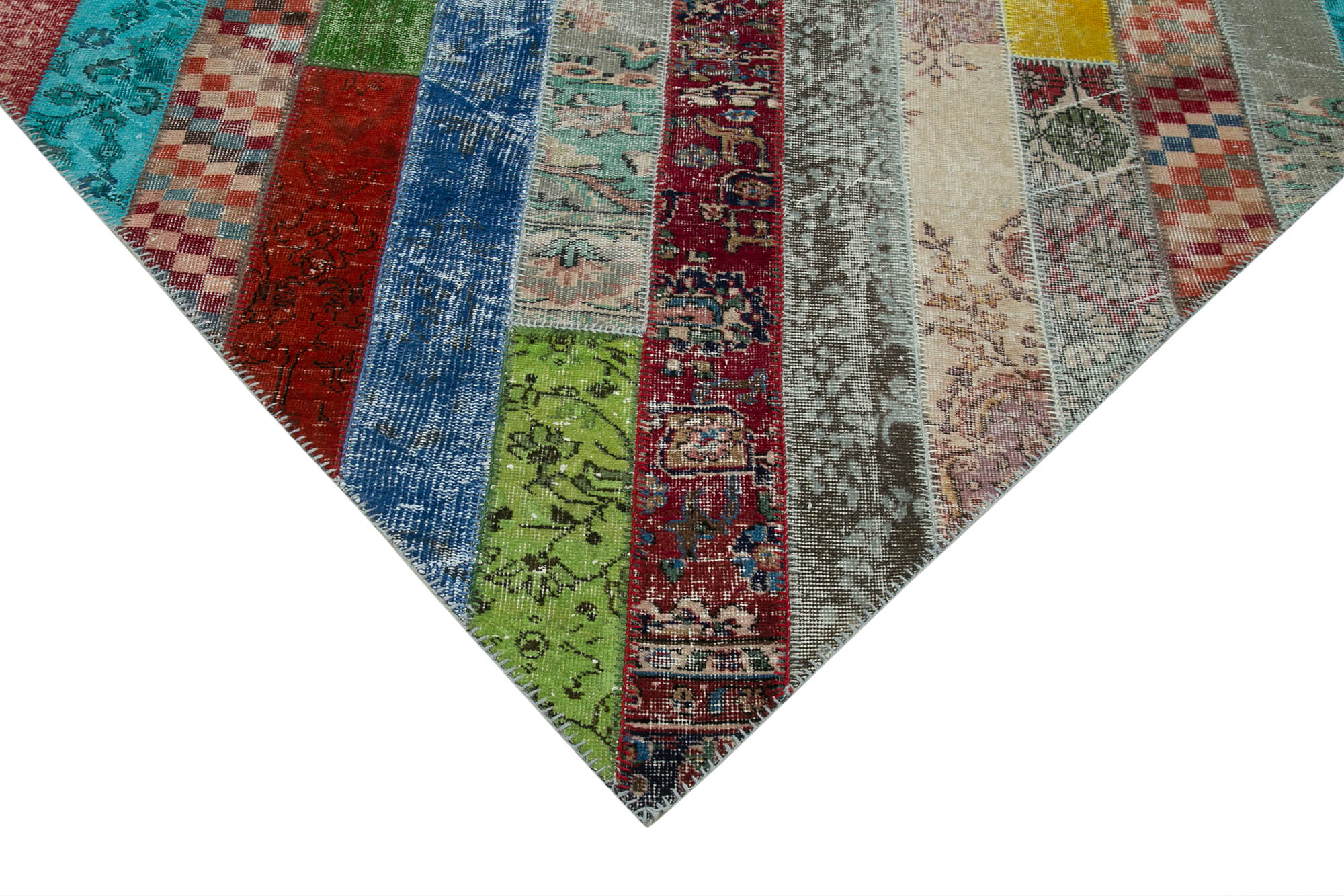 Handmade Patchwork Rug - Kirk Yama Grey Cotton Wool Area Rug 6'8''x10'0''