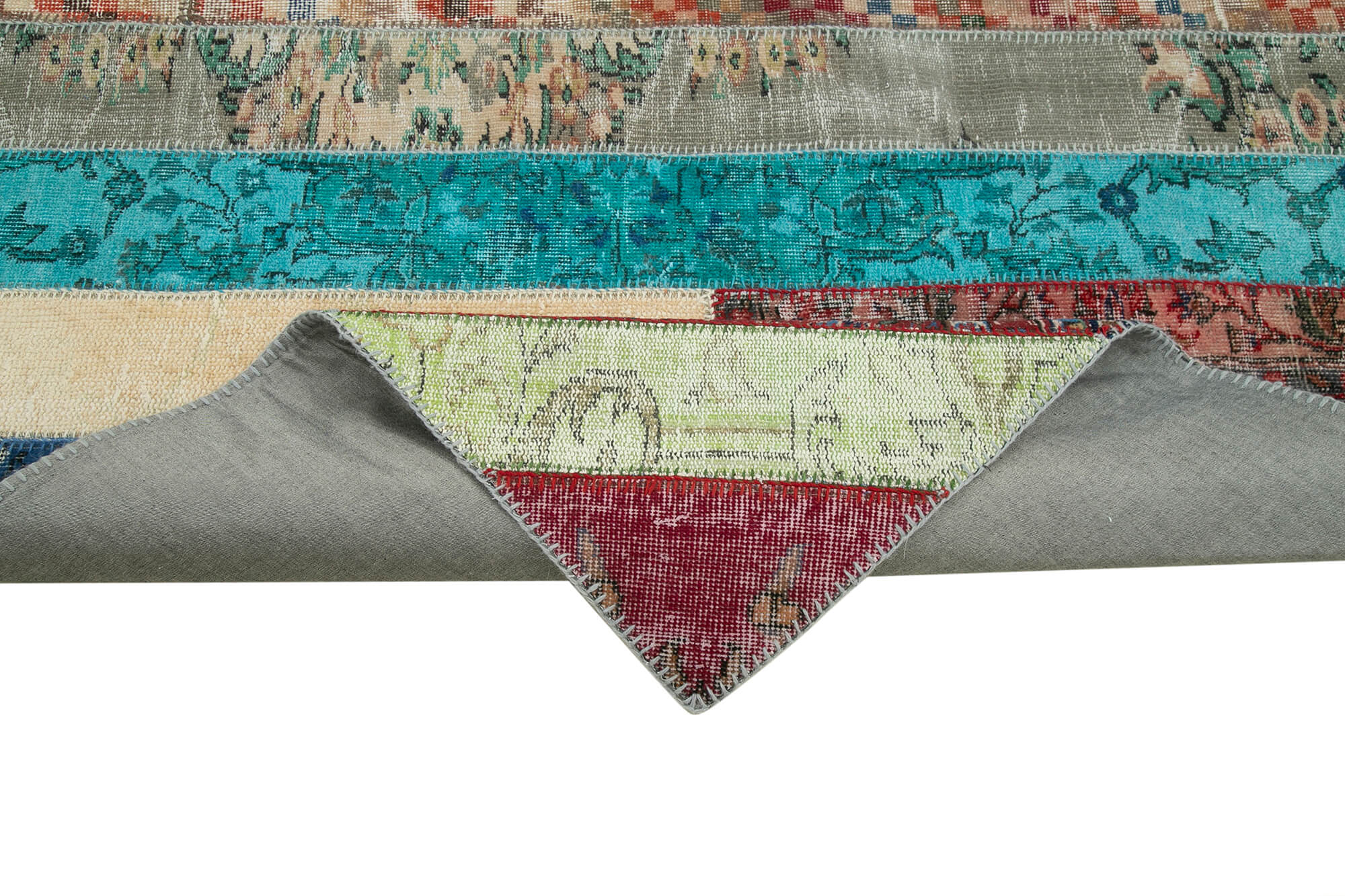 Handmade Patchwork Rug - Kirk Yama Grey Cotton Wool Area Rug 6'8''x10'0''