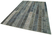 Handmade Wool Area Rug - Grey Patchwork Style Carpet 6x10 Feet Rug Durable Cotton Wool