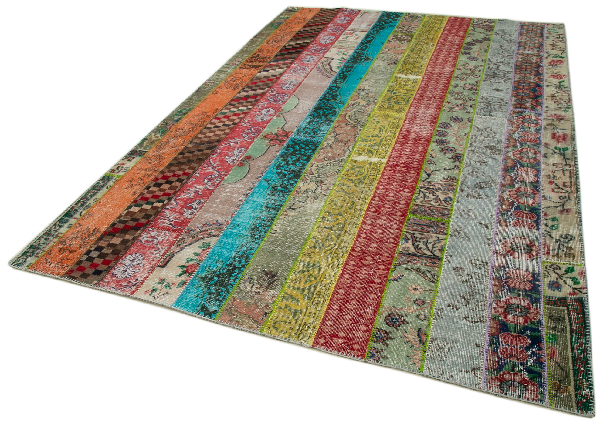 Handmade Patchwork Rug – Kirk Yama Grey 6x10 Area Rug Cotton Wool Carpet