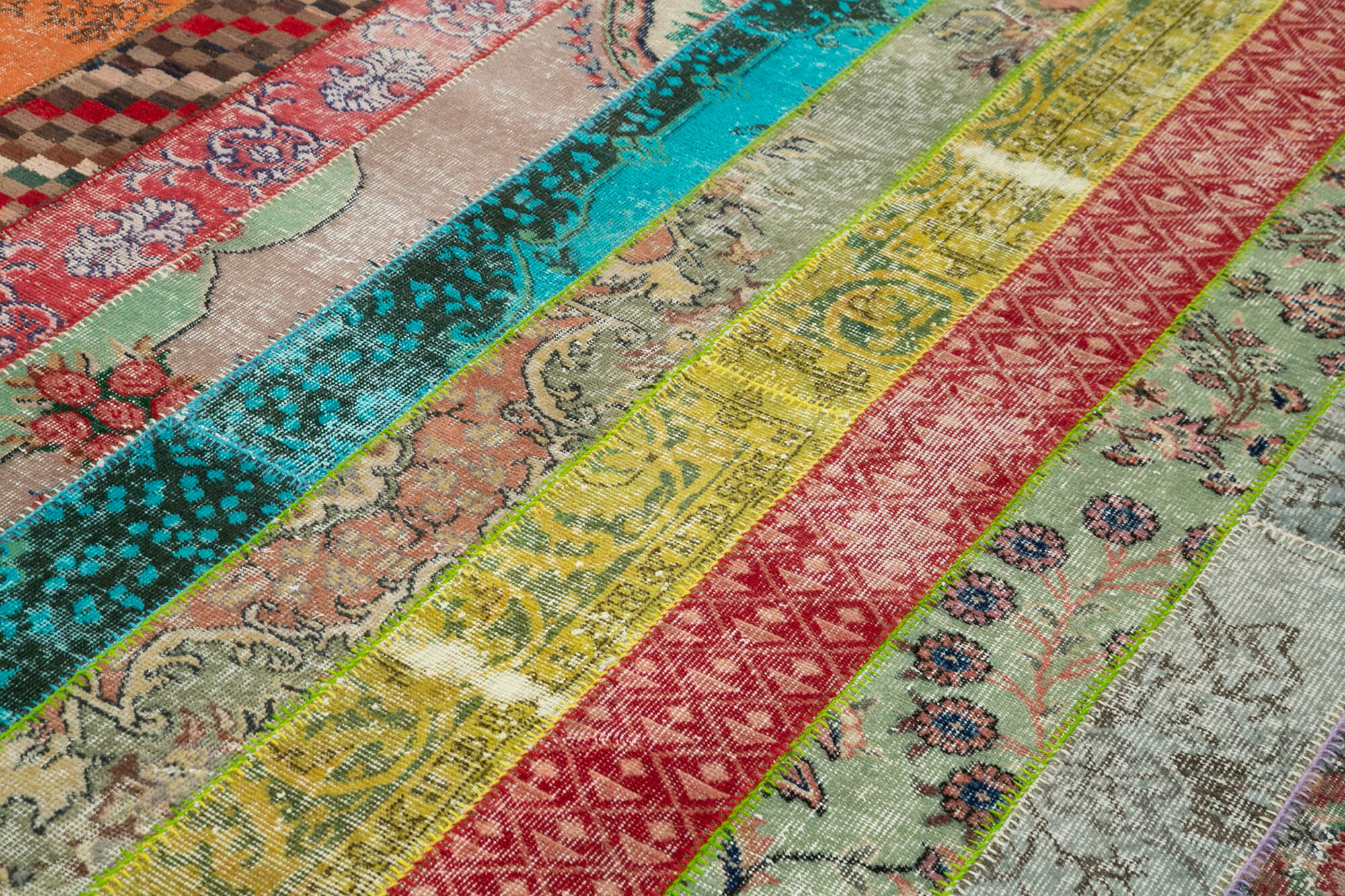 Handmade Patchwork Rug – Kirk Yama Grey 6x10 Area Rug Cotton Wool Carpet