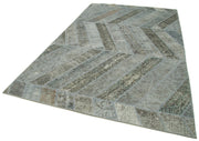 Handmade Patchwork Rug - Kirk Yama Grey Cotton Wool Area Rug 6'6" x 10'6"