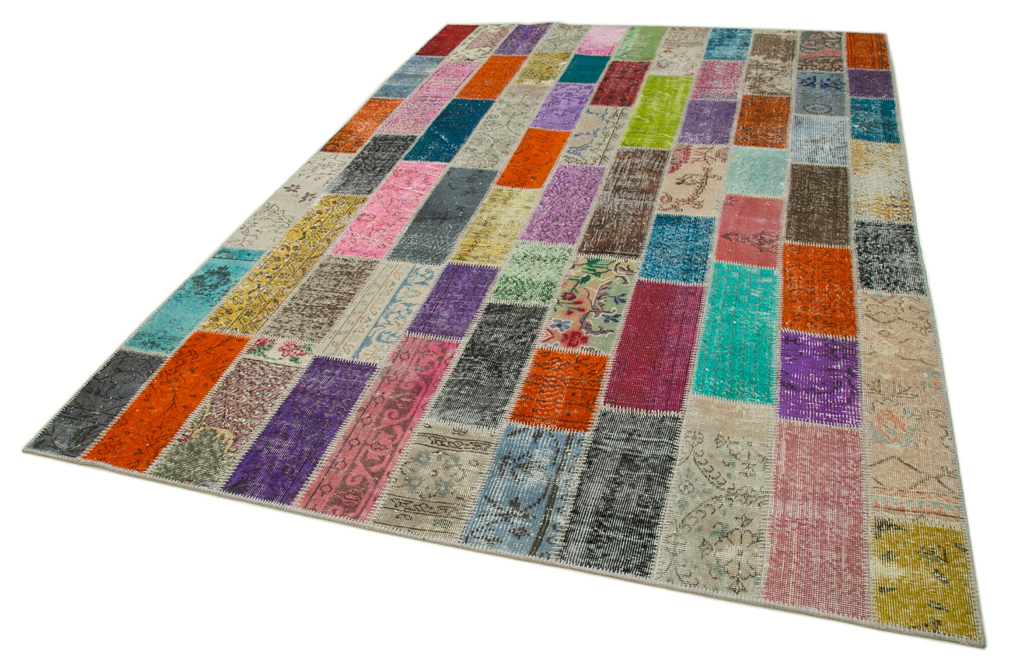Handmade Patchwork Rug - Kirk Yama Grey Cotton Wool Area Rug 6'9''x10'1''