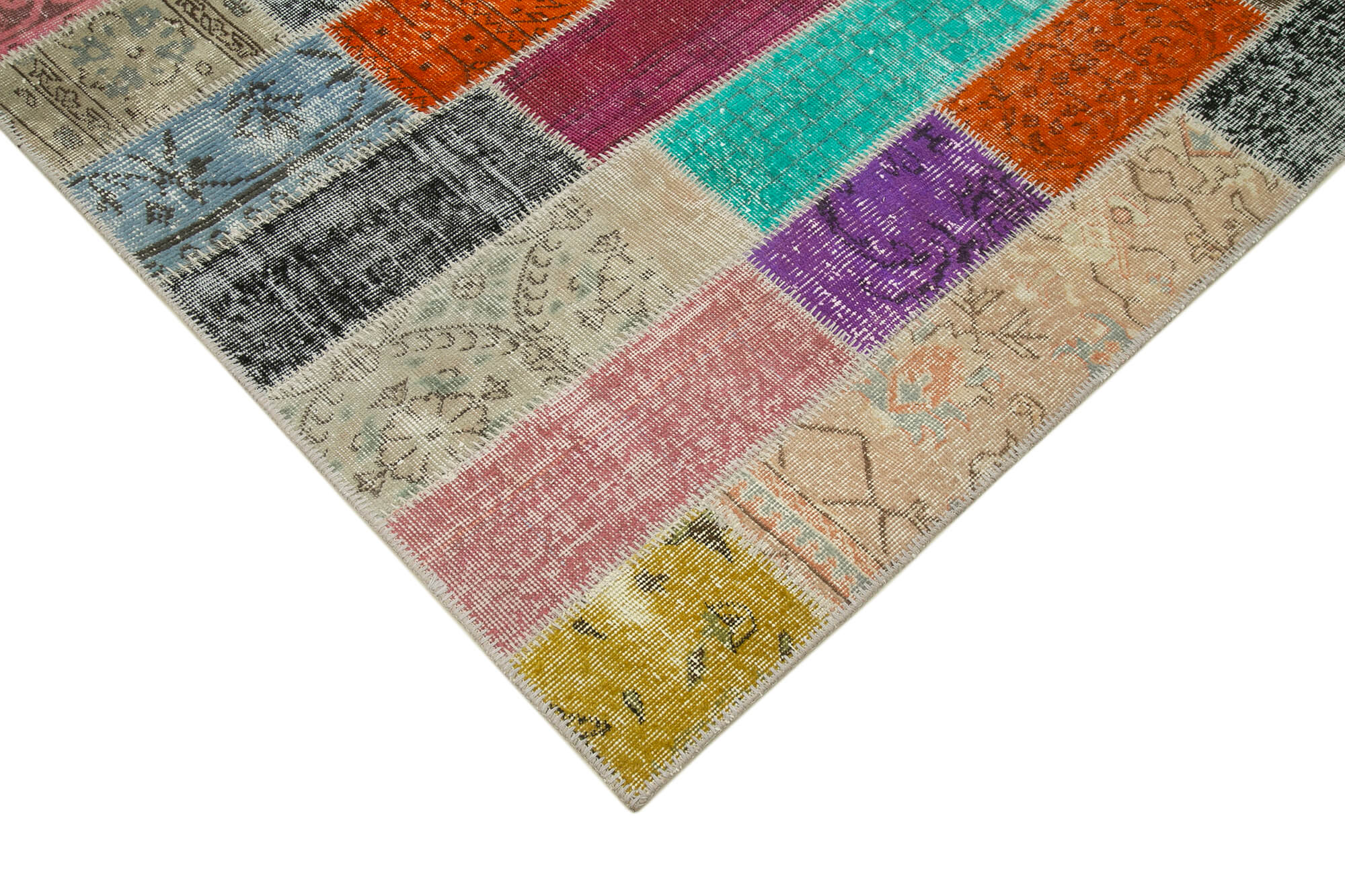 Handmade Patchwork Rug - Kirk Yama Grey Cotton Wool Area Rug 6'9''x10'1''