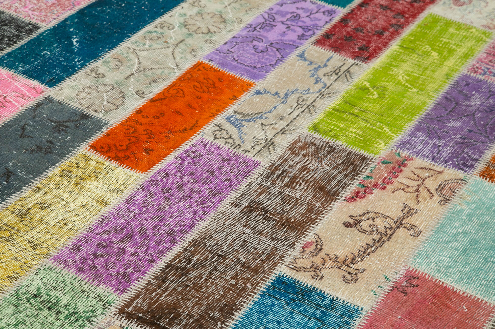 Handmade Patchwork Rug - Kirk Yama Grey Cotton Wool Area Rug 6'9''x10'1''