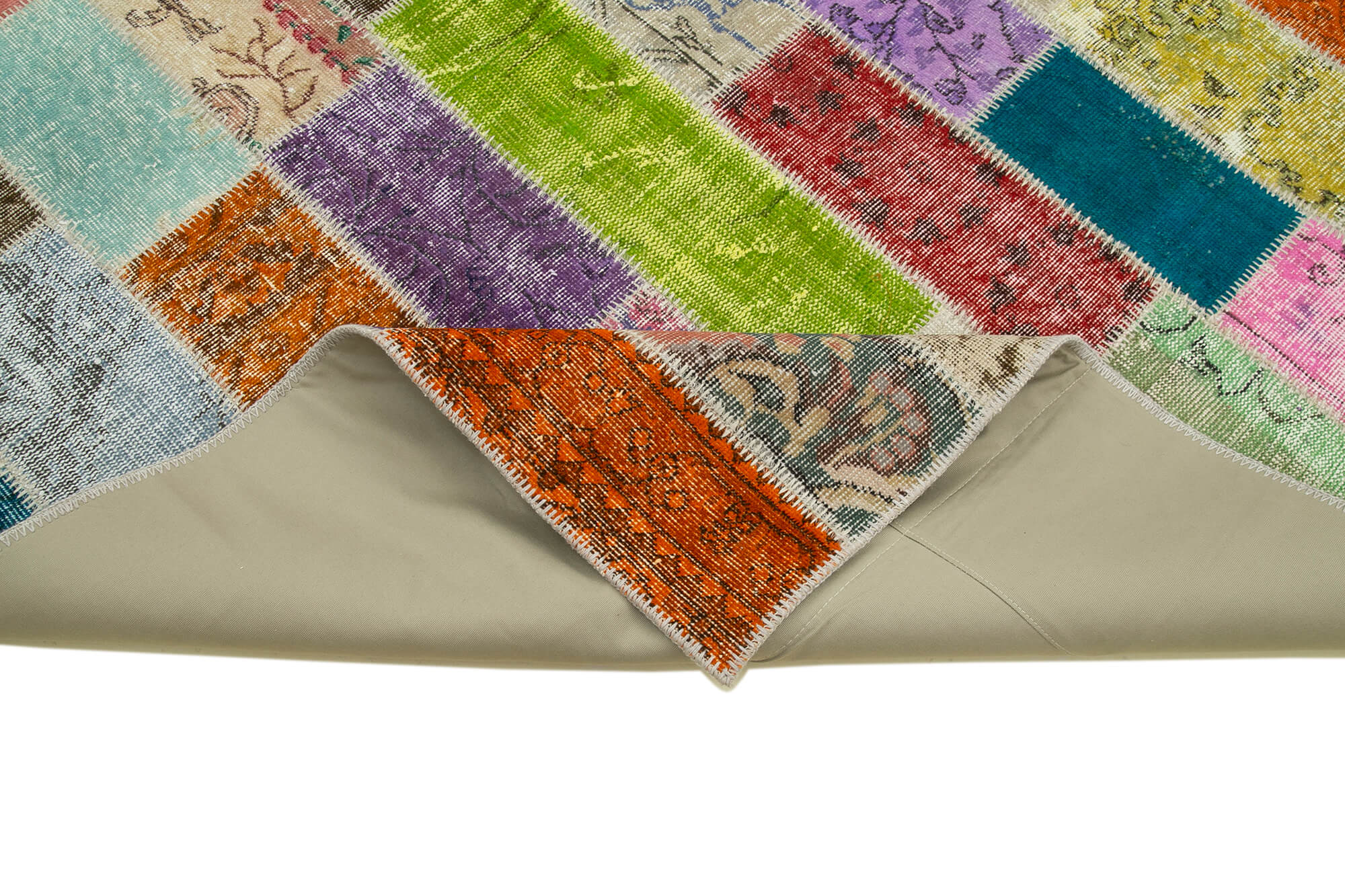 Handmade Patchwork Rug - Kirk Yama Grey Cotton Wool Area Rug 6'9''x10'1''