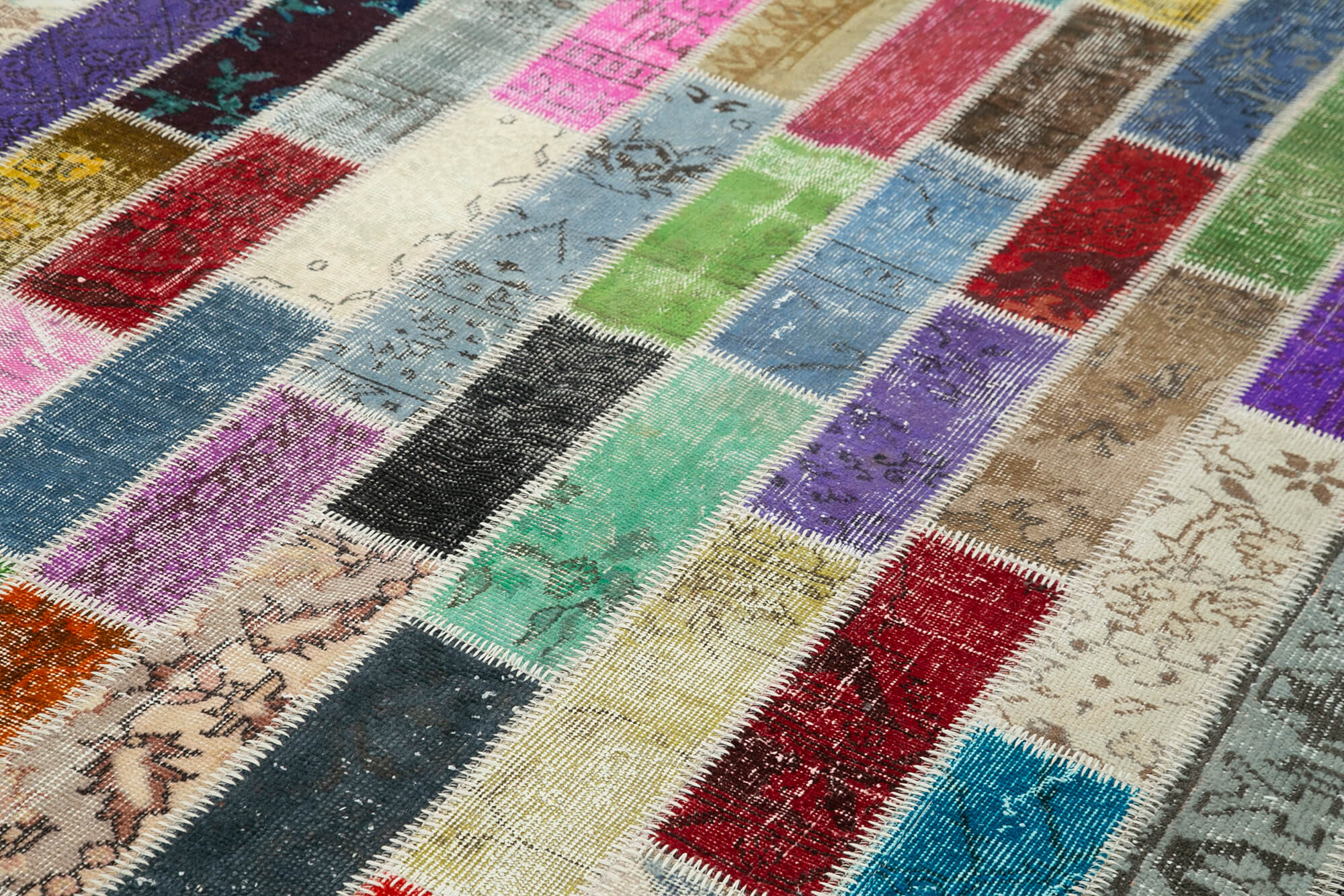 Handmade Patchwork Rug - Kirk Yama Grey Area Rug 6'7''x10'1'' Cotton Wool Blend