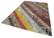 Handmade Patchwork Rug - Kirk Yama Grey Cotton Wool Area Rug 6'7" x 10'0"