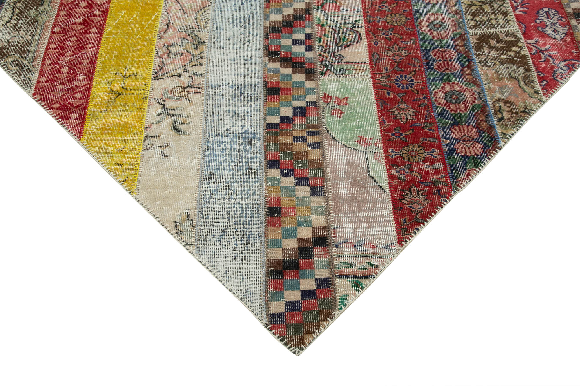 Handmade Patchwork Rug - Kirk Yama Grey Cotton Wool Area Rug 6'7" x 10'0"