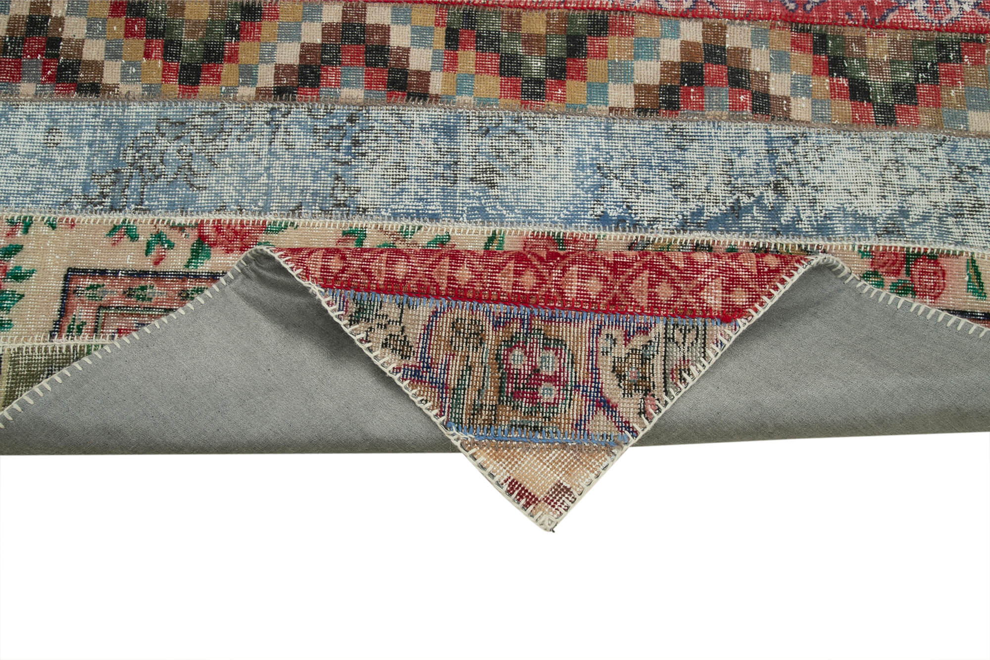 Handmade Patchwork Rug - Kirk Yama Grey Cotton Wool Area Rug 6'7" x 10'0"