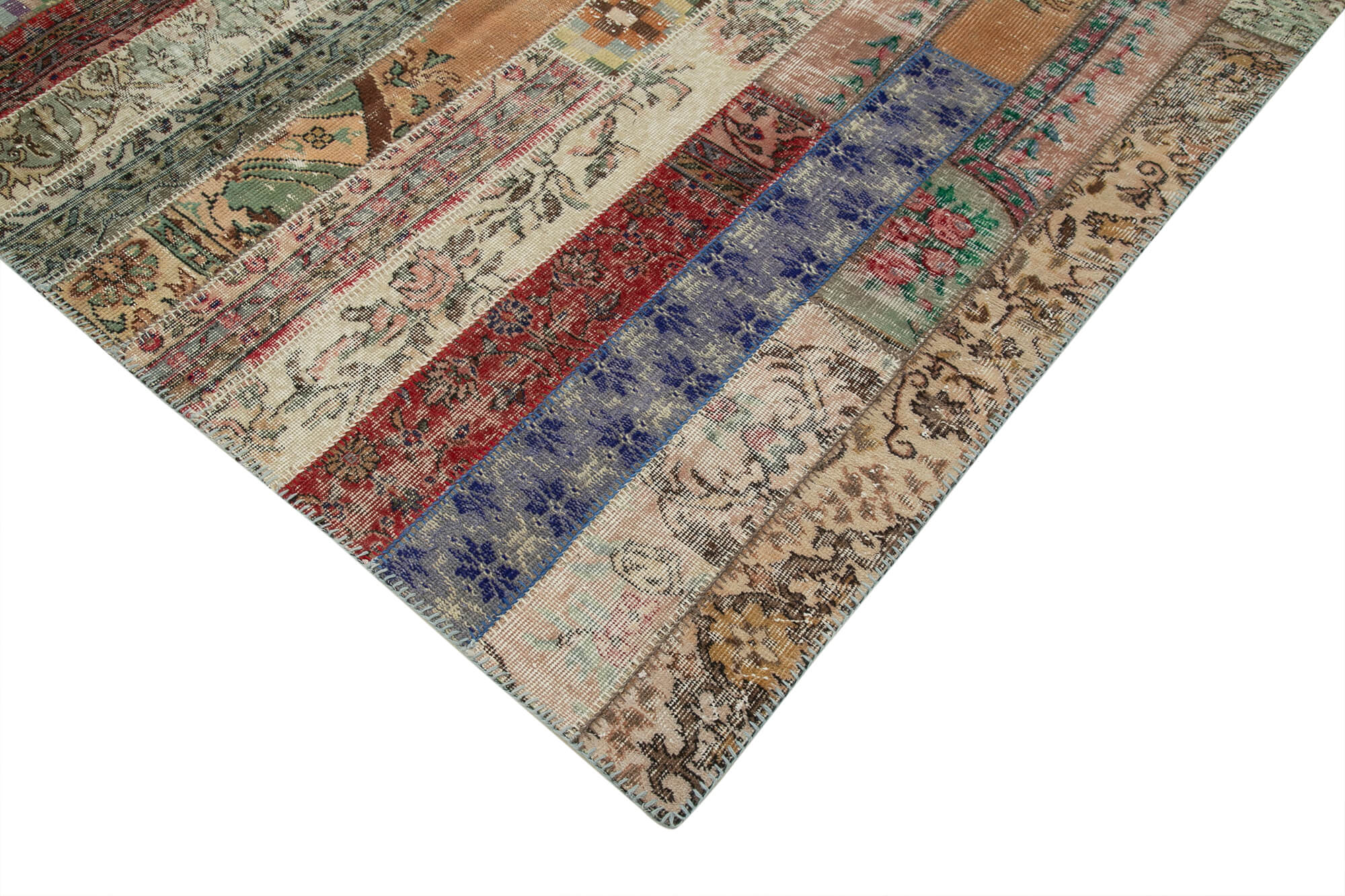 Handmade Patchwork Rug – Kirk Yama Grey Cotton Wool Soft Durable Carpet 6'7''x9'10''
