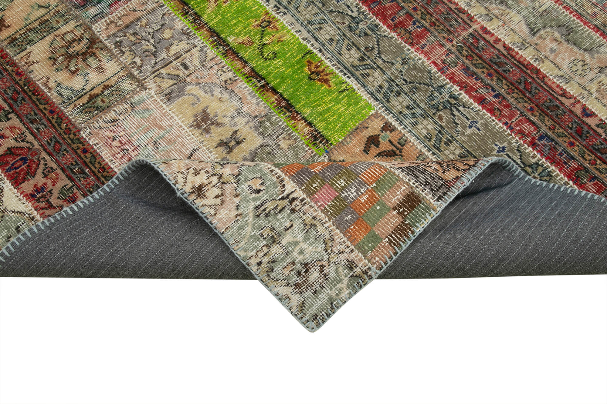 Handmade Patchwork Rug – Kirk Yama Grey Cotton Wool Soft Durable Carpet 6'7''x9'10''