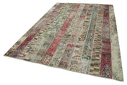 Handmade Patchwork Rug - Kirk Yama Grey Cotton Wool Area Rug 6'8''x10'0''