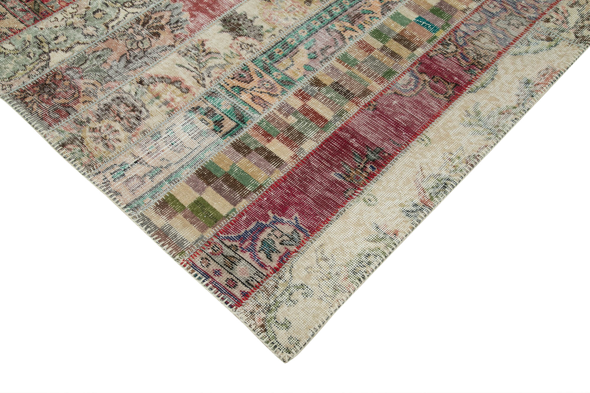 Handmade Patchwork Rug - Kirk Yama Grey Cotton Wool Area Rug 6'8''x10'0''