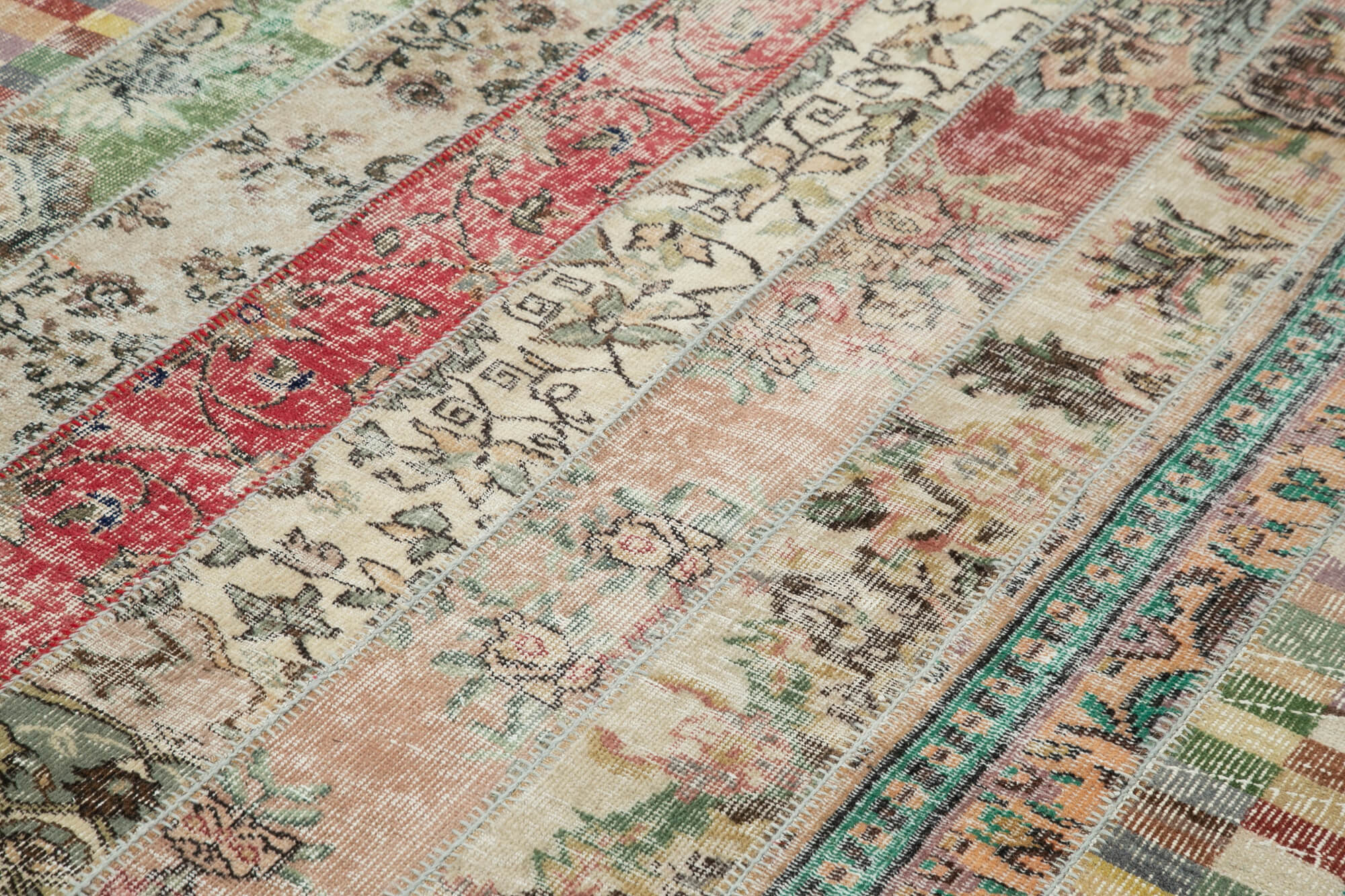 Handmade Patchwork Rug - Kirk Yama Grey Cotton Wool Area Rug 6'8''x10'0''