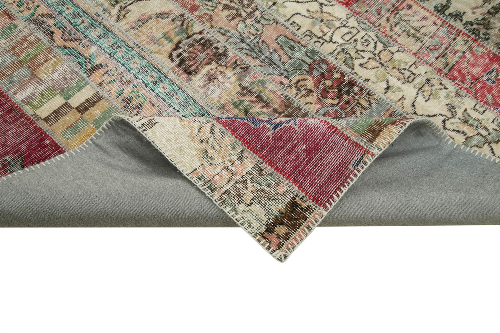 Handmade Patchwork Rug - Kirk Yama Grey Cotton Wool Area Rug 6'8''x10'0''