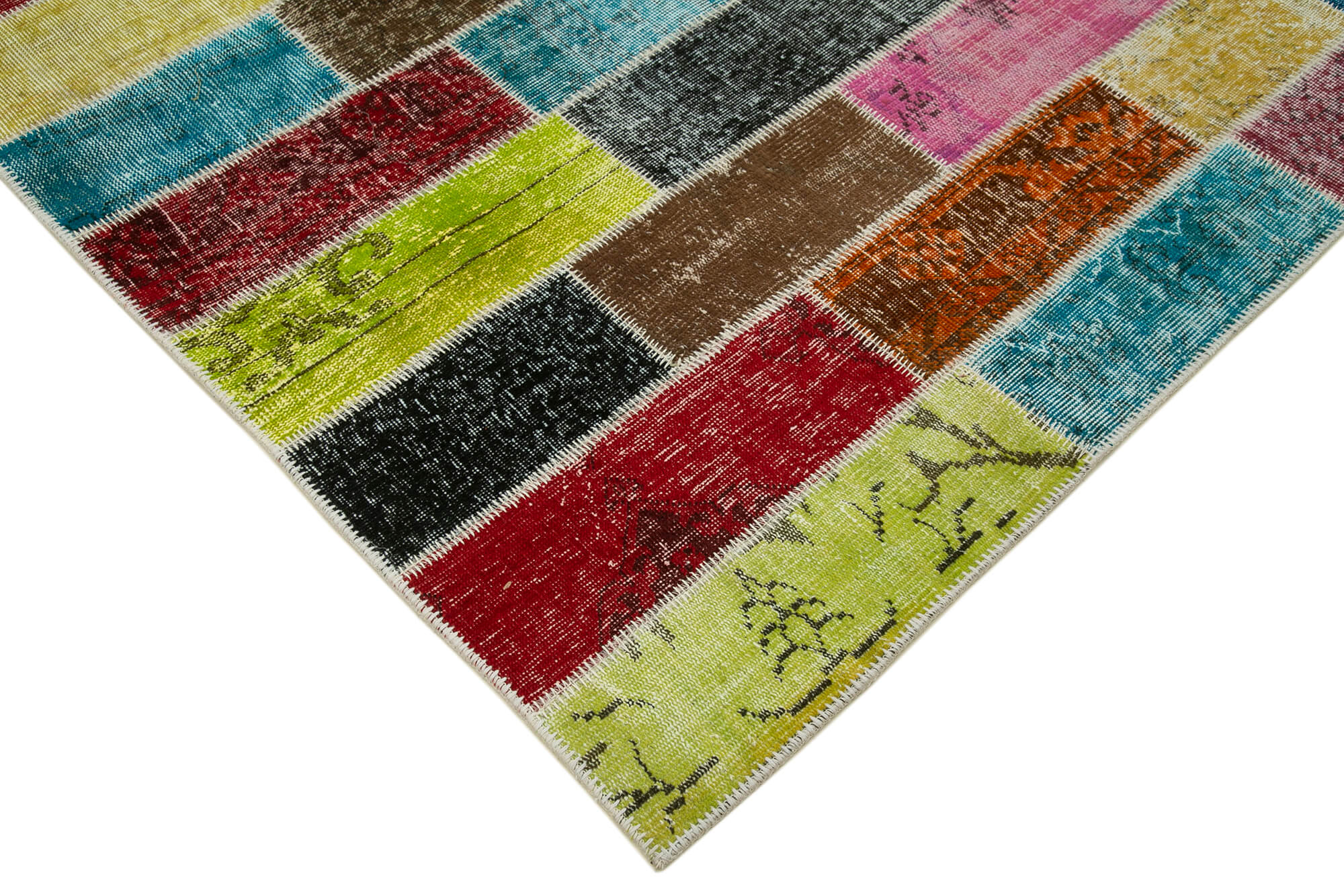 Handmade Patchwork Rug - Kirk Yama Grey Cotton Wool 6x10 Area Rug
