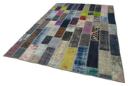 Handmade Wool Area Rug – Grey Patchwork Cotton Wool 6x10 Area Rug Durable Carpet
