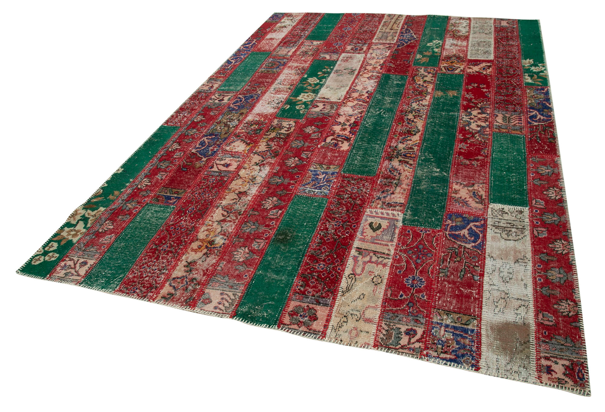 Handmade Patchwork Rug - Kirk Yama Grey Cotton Wool Area Rug 6'7''x9'11''