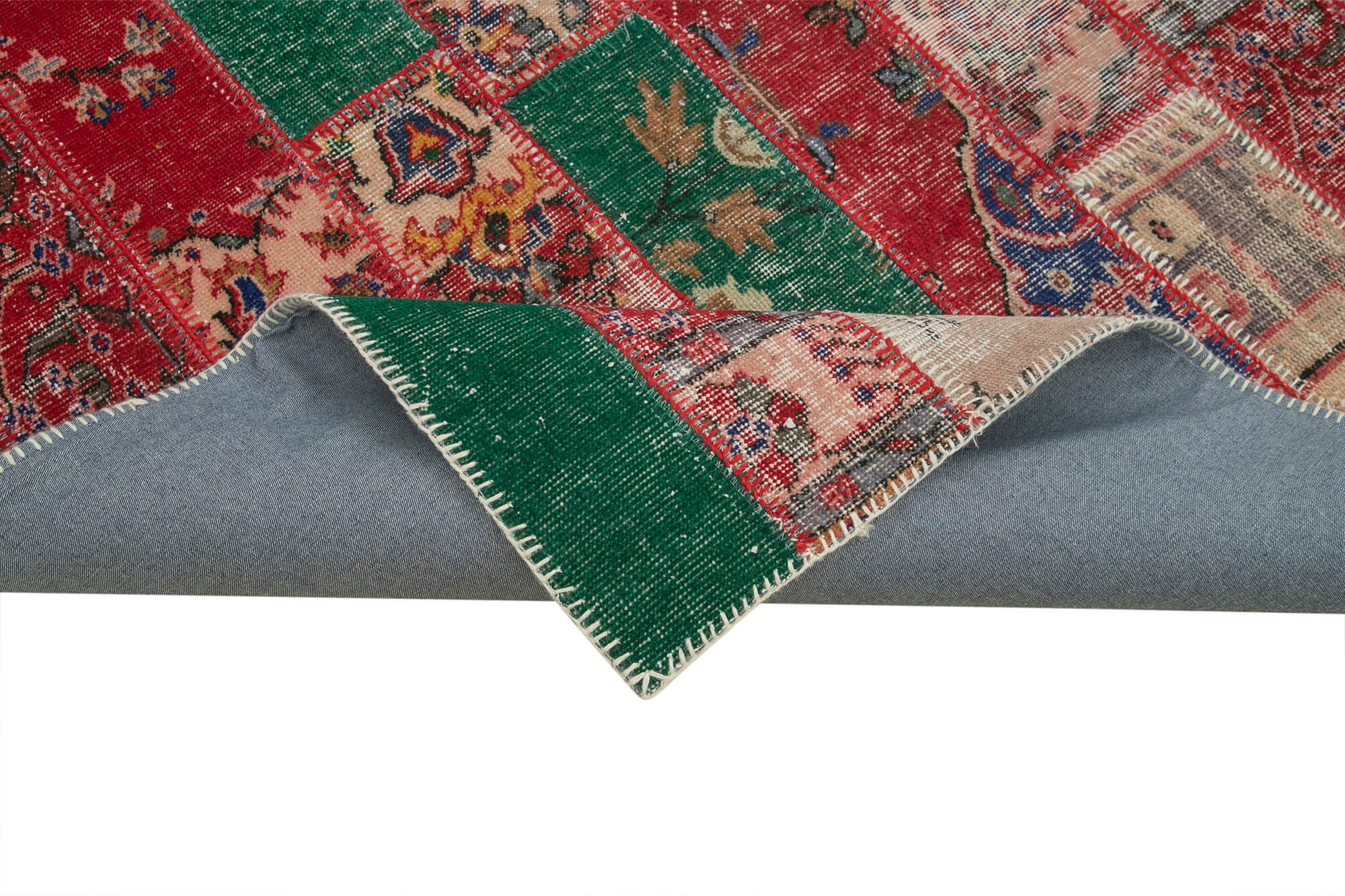 Handmade Patchwork Rug - Kirk Yama Grey Cotton Wool Area Rug 6'7''x9'11''