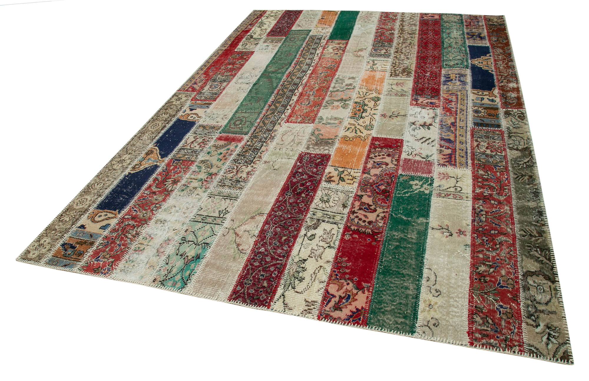 Handmade Patchwork Rug – Kirk Yama Grey Cotton Wool Blend Area Rug 6'7''x9'11''
