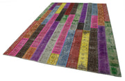 Handmade Wool Area Rug – Kirk Yama Grey Patchwork Cotton Wool Rug 6'9"x9'11"