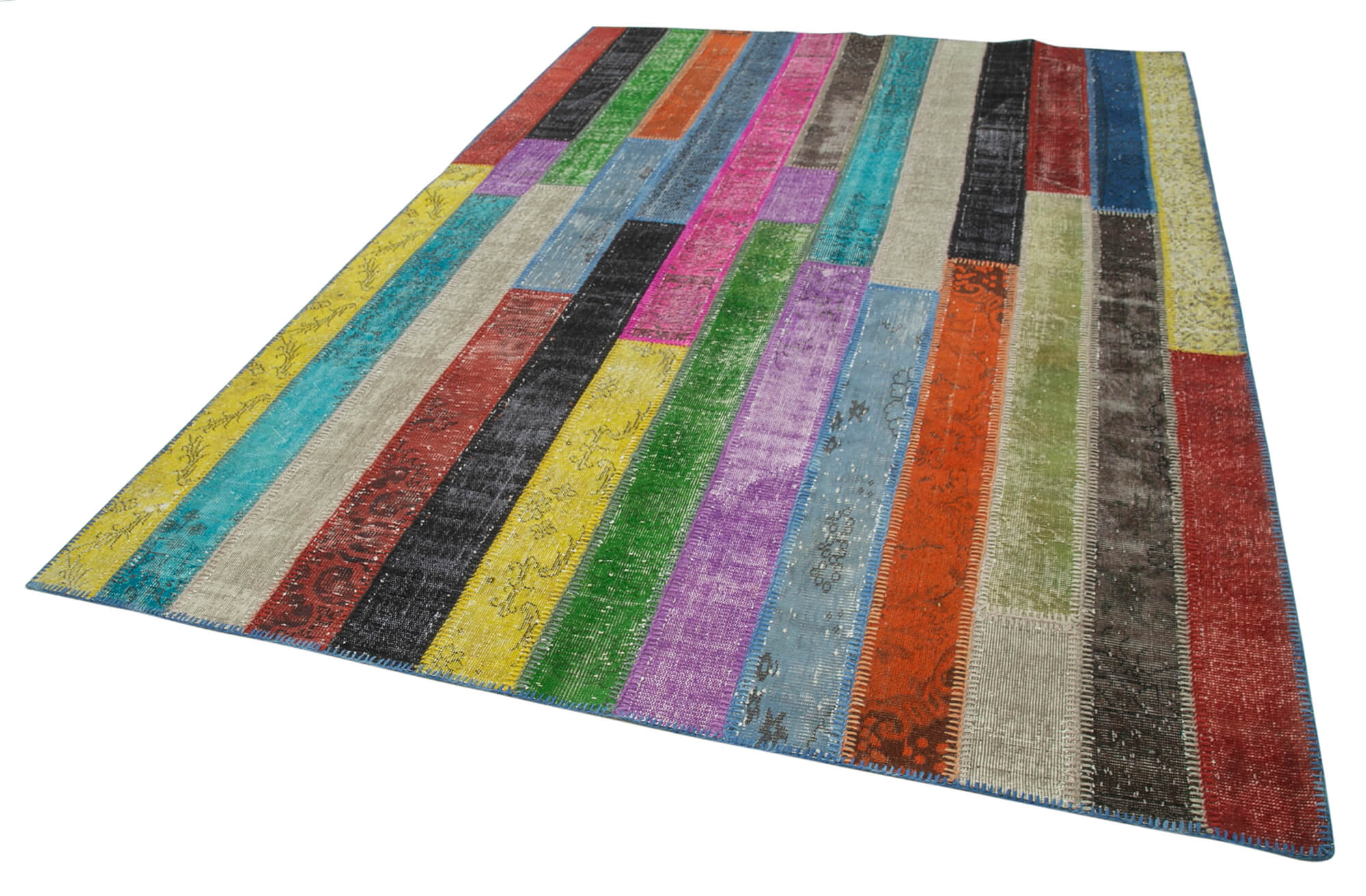 Handmade Patchwork Rug - Kirk Yama Grey Cotton Wool Area Rug 6'10" x 9'11"