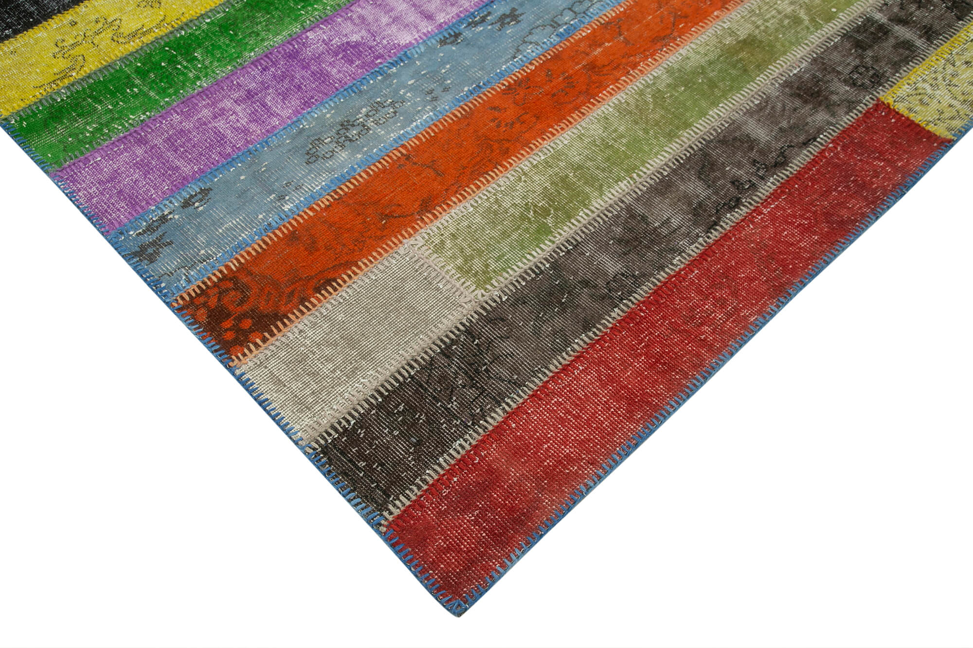 Handmade Patchwork Rug - Kirk Yama Grey Cotton Wool Area Rug 6'10" x 9'11"