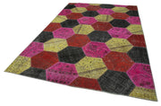 Handmade Area Rug - Kirk Yama Grey Patchwork Cotton Wool Carpet 6'6" x 10'0"