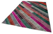 Handmade Area Rug – Kirk Yama Grey Patchwork Cotton Wool 6'7''x9'6''