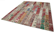 Handmade Patchwork Rug – Kirk Yama Grey Cotton Wool Carpet 8'x10'1'' Durable Floor Covering
