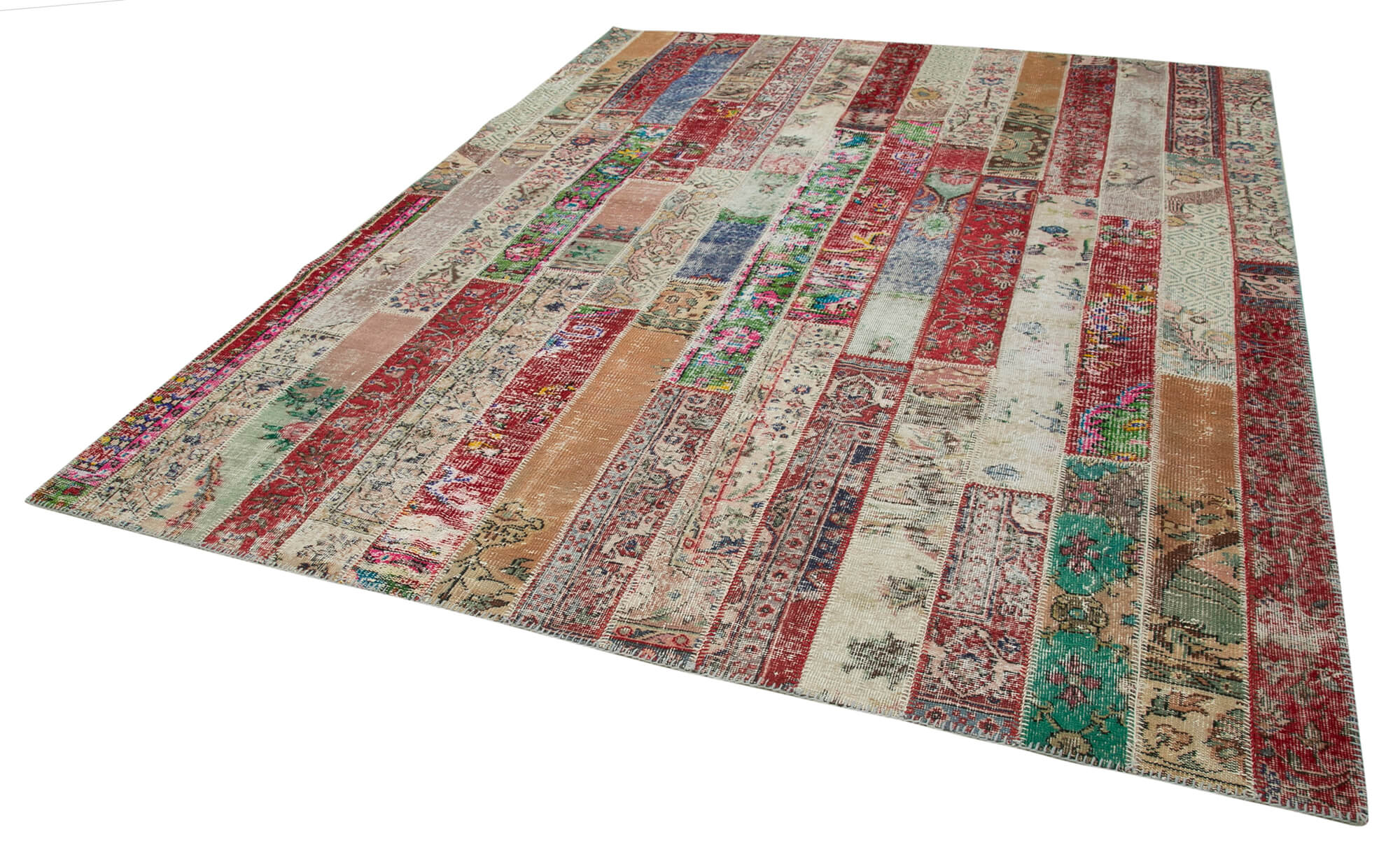 Handmade Patchwork Rug – Kirk Yama Grey Cotton Wool Carpet 8'x10'1'' Durable Floor Covering