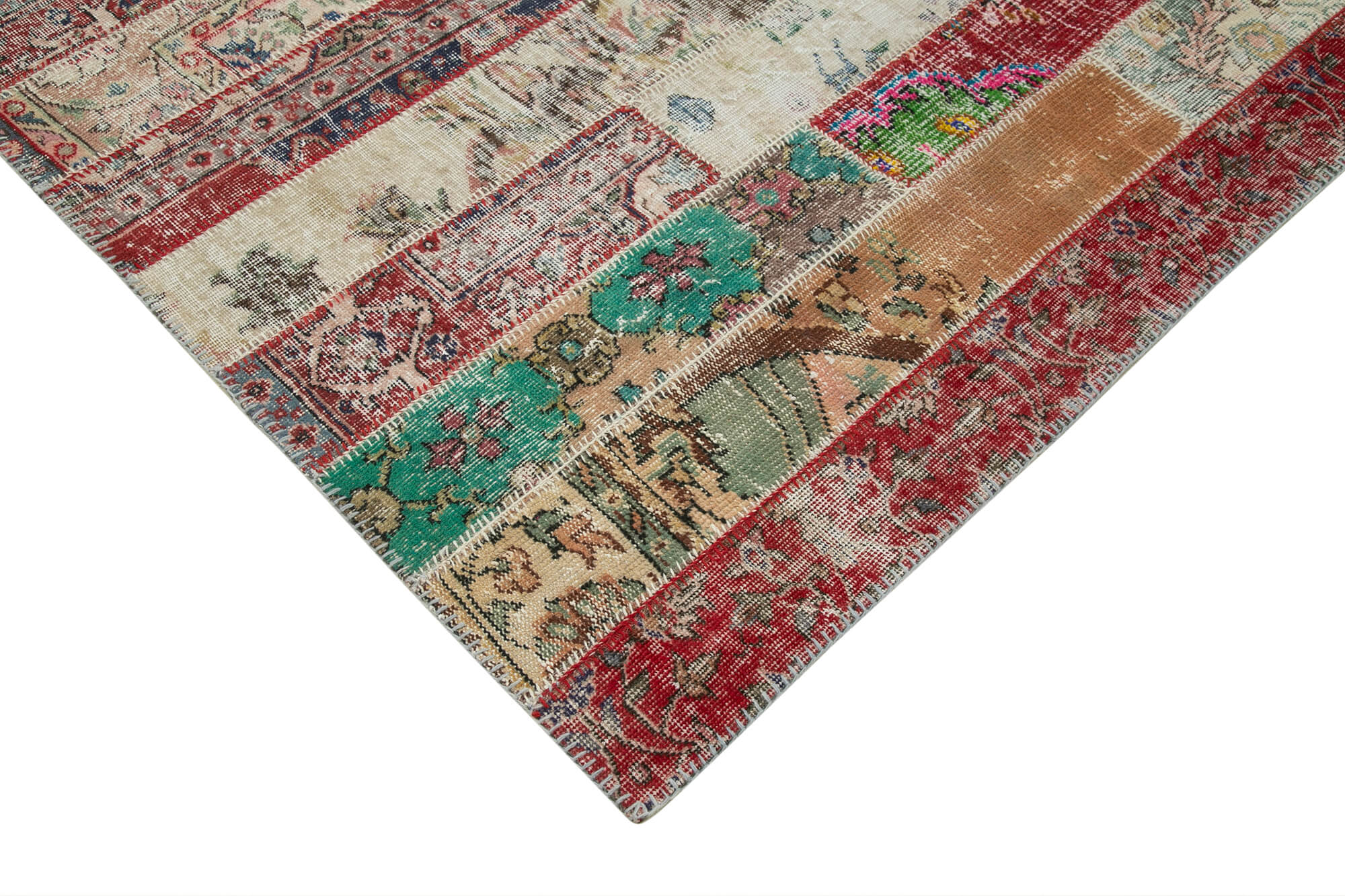 Handmade Patchwork Rug – Kirk Yama Grey Cotton Wool Carpet 8'x10'1'' Durable Floor Covering