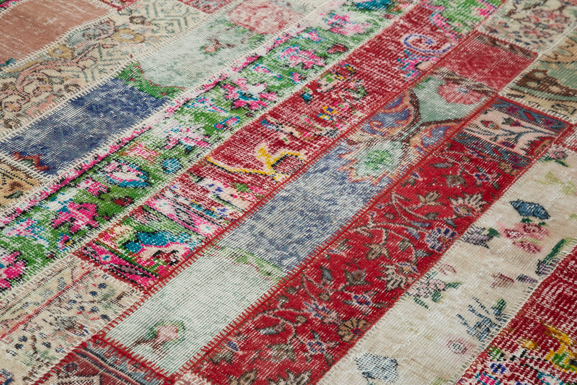 Handmade Patchwork Rug – Kirk Yama Grey Cotton Wool Carpet 8'x10'1'' Durable Floor Covering