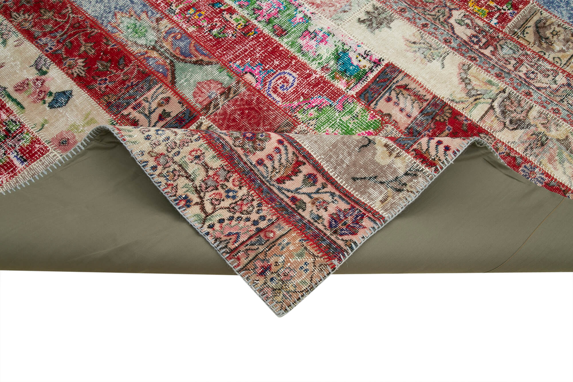 Handmade Patchwork Rug – Kirk Yama Grey Cotton Wool Carpet 8'x10'1'' Durable Floor Covering