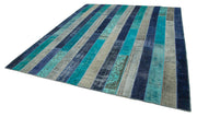Handmade Patchwork Rug - Kirk Yama Grey Cotton Wool Carpet 8'5''x10'0''