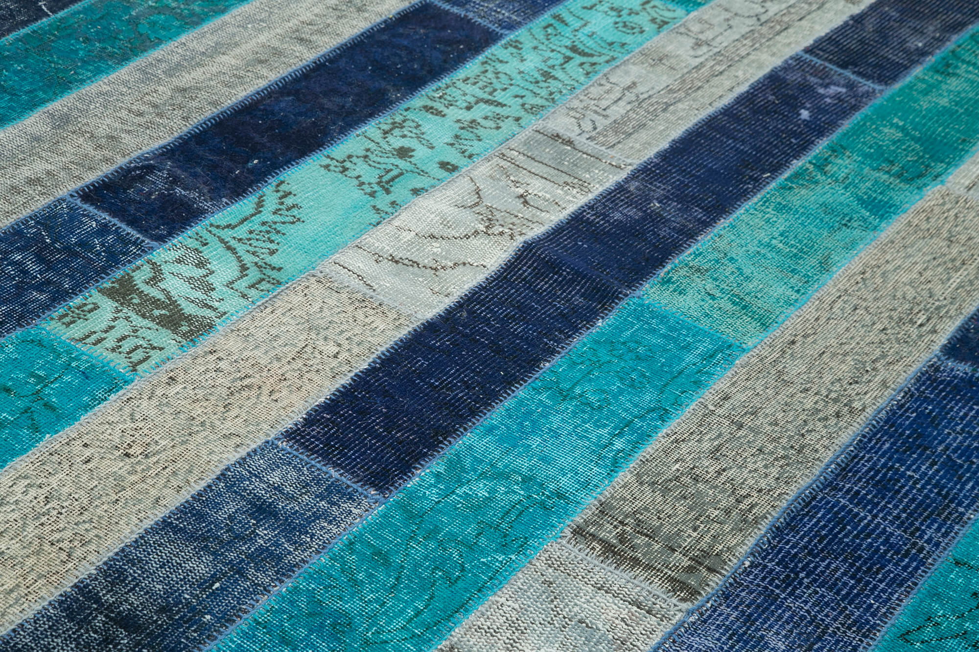 Handmade Patchwork Rug - Kirk Yama Grey Cotton Wool Carpet 8'5''x10'0''