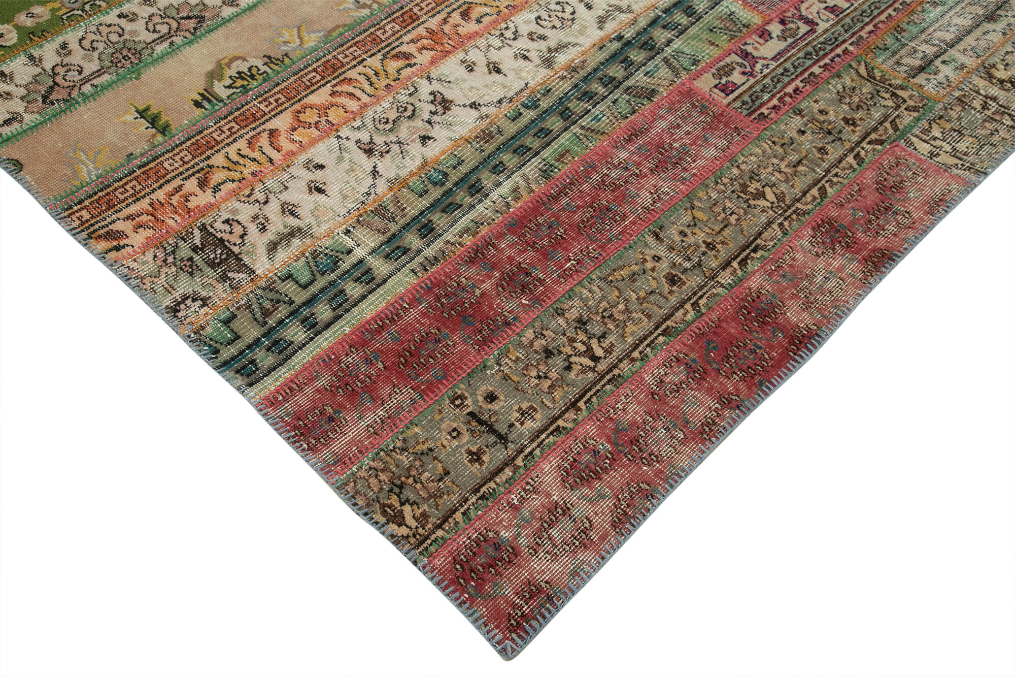 Kirk Yama Grey Patchwork Cotton Wool Handmade Area Rug 8'0'' x 10'0''