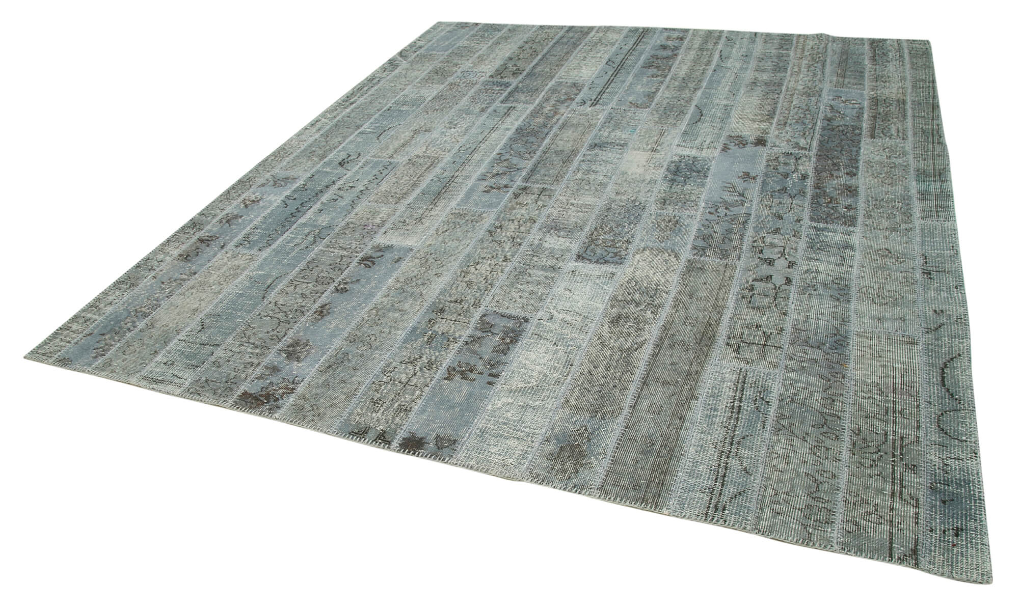 Handmade Patchwork Rug – Kirk Yama Grey Cotton Wool Area Rug 8'2'' x 9'11''
