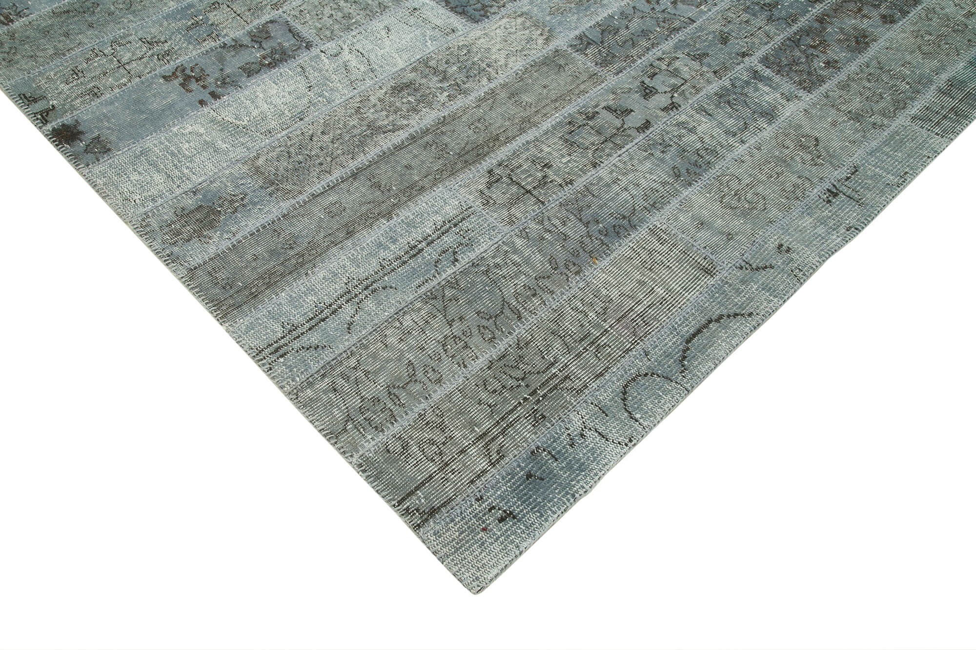 Handmade Patchwork Rug – Kirk Yama Grey Cotton Wool Area Rug 8'2'' x 9'11''